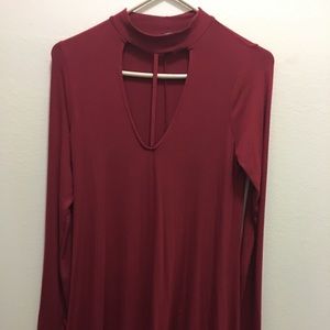 NWOT Express Chocker Red Dress Size Small